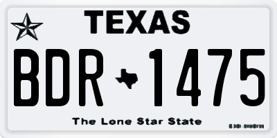 TX license plate BDR1475
