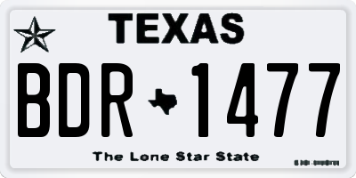 TX license plate BDR1477