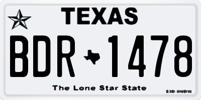 TX license plate BDR1478