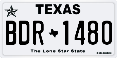 TX license plate BDR1480