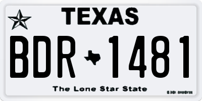 TX license plate BDR1481