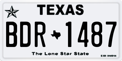 TX license plate BDR1487