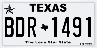 TX license plate BDR1491