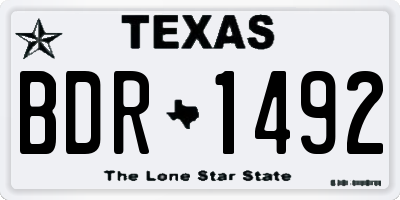 TX license plate BDR1492