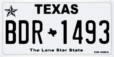 TX license plate BDR1493