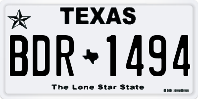 TX license plate BDR1494