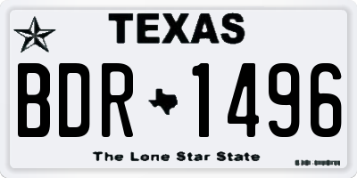 TX license plate BDR1496