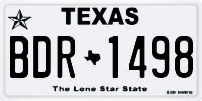 TX license plate BDR1498