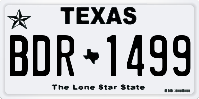 TX license plate BDR1499