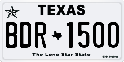 TX license plate BDR1500
