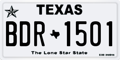TX license plate BDR1501