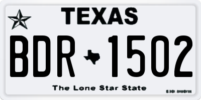 TX license plate BDR1502
