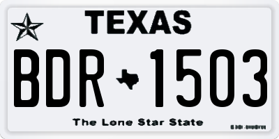 TX license plate BDR1503