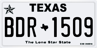 TX license plate BDR1509