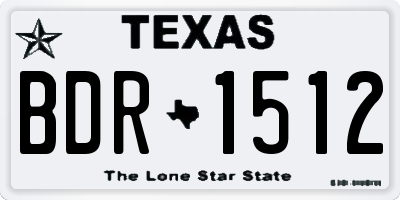 TX license plate BDR1512