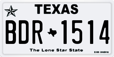 TX license plate BDR1514