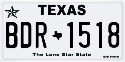 TX license plate BDR1518