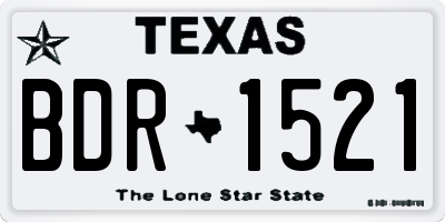 TX license plate BDR1521