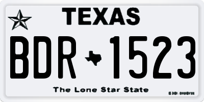 TX license plate BDR1523