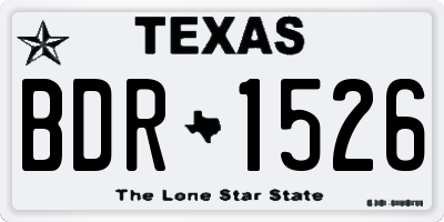 TX license plate BDR1526