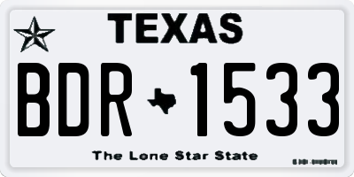 TX license plate BDR1533