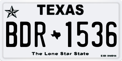 TX license plate BDR1536