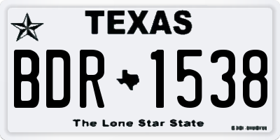 TX license plate BDR1538