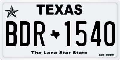 TX license plate BDR1540