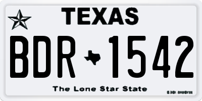 TX license plate BDR1542