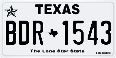 TX license plate BDR1543