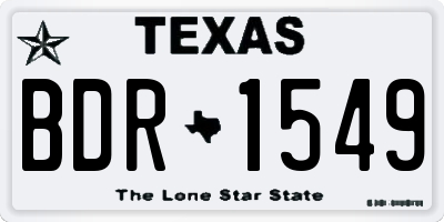 TX license plate BDR1549