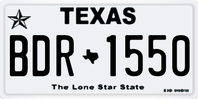 TX license plate BDR1550