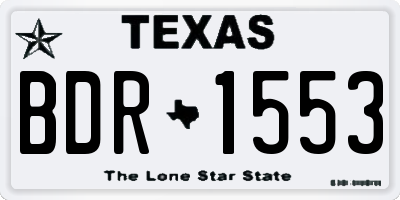 TX license plate BDR1553