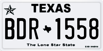 TX license plate BDR1558