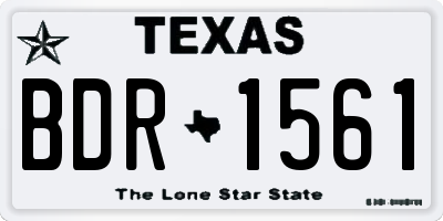 TX license plate BDR1561