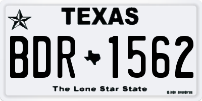 TX license plate BDR1562