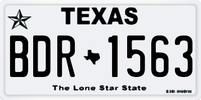 TX license plate BDR1563