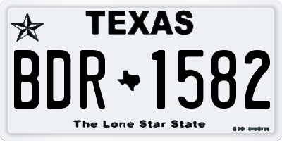 TX license plate BDR1582