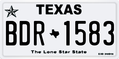 TX license plate BDR1583