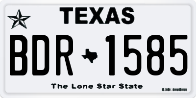 TX license plate BDR1585
