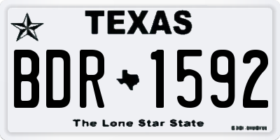 TX license plate BDR1592