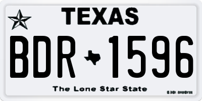 TX license plate BDR1596