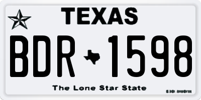 TX license plate BDR1598