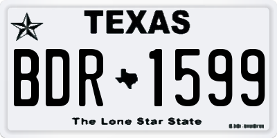 TX license plate BDR1599