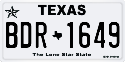 TX license plate BDR1649