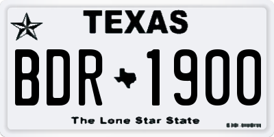 TX license plate BDR1900