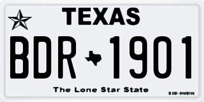 TX license plate BDR1901