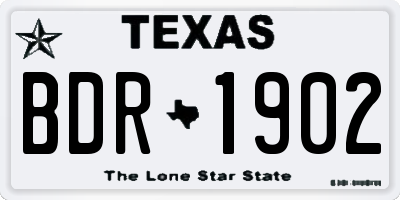 TX license plate BDR1902