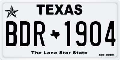 TX license plate BDR1904