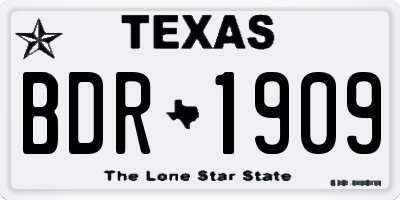 TX license plate BDR1909